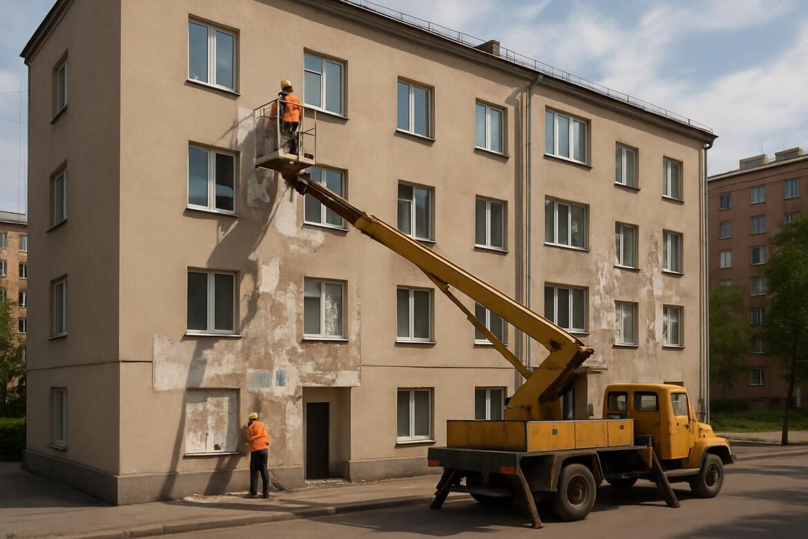 Многоквартирный дом стремится избавиться от рекламного беспорядка на своем фасаде